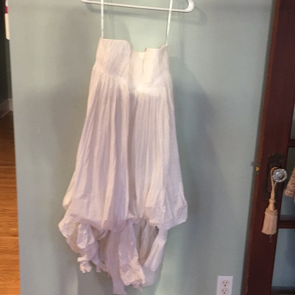 La Rock strapless mini dress with tie bottom